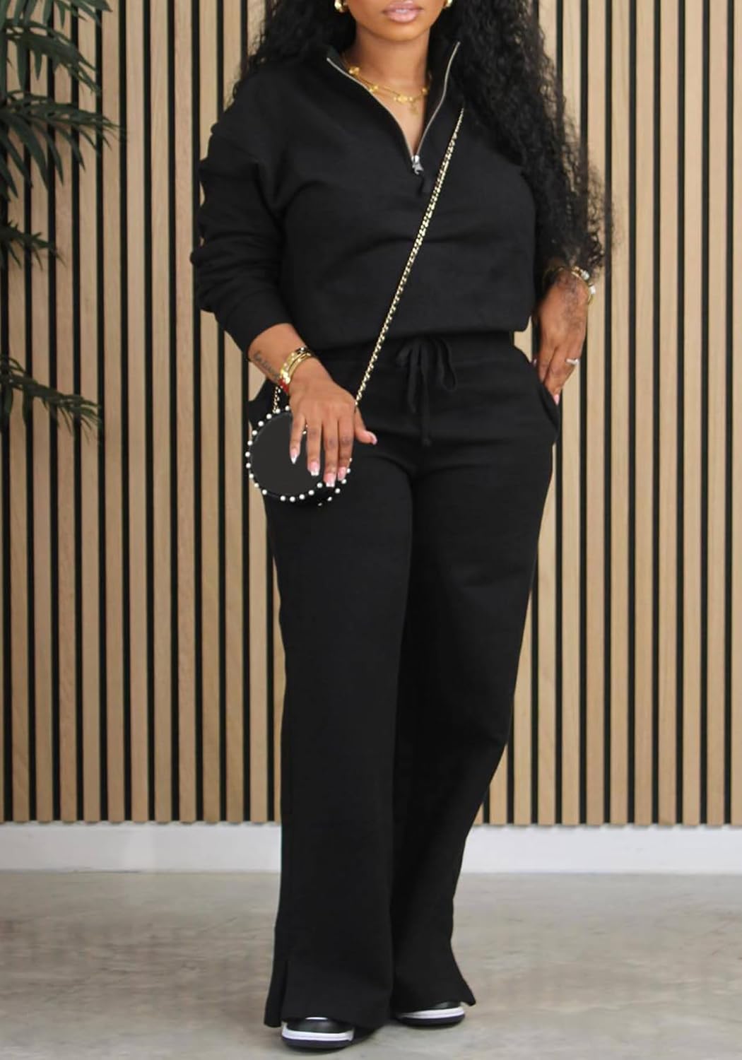 Tbahhir Womens Tracksuits 2 Piece Outfits Lounge Sets Long Sleeve Pullovers and Joggers Pants with Pockets - Image 3