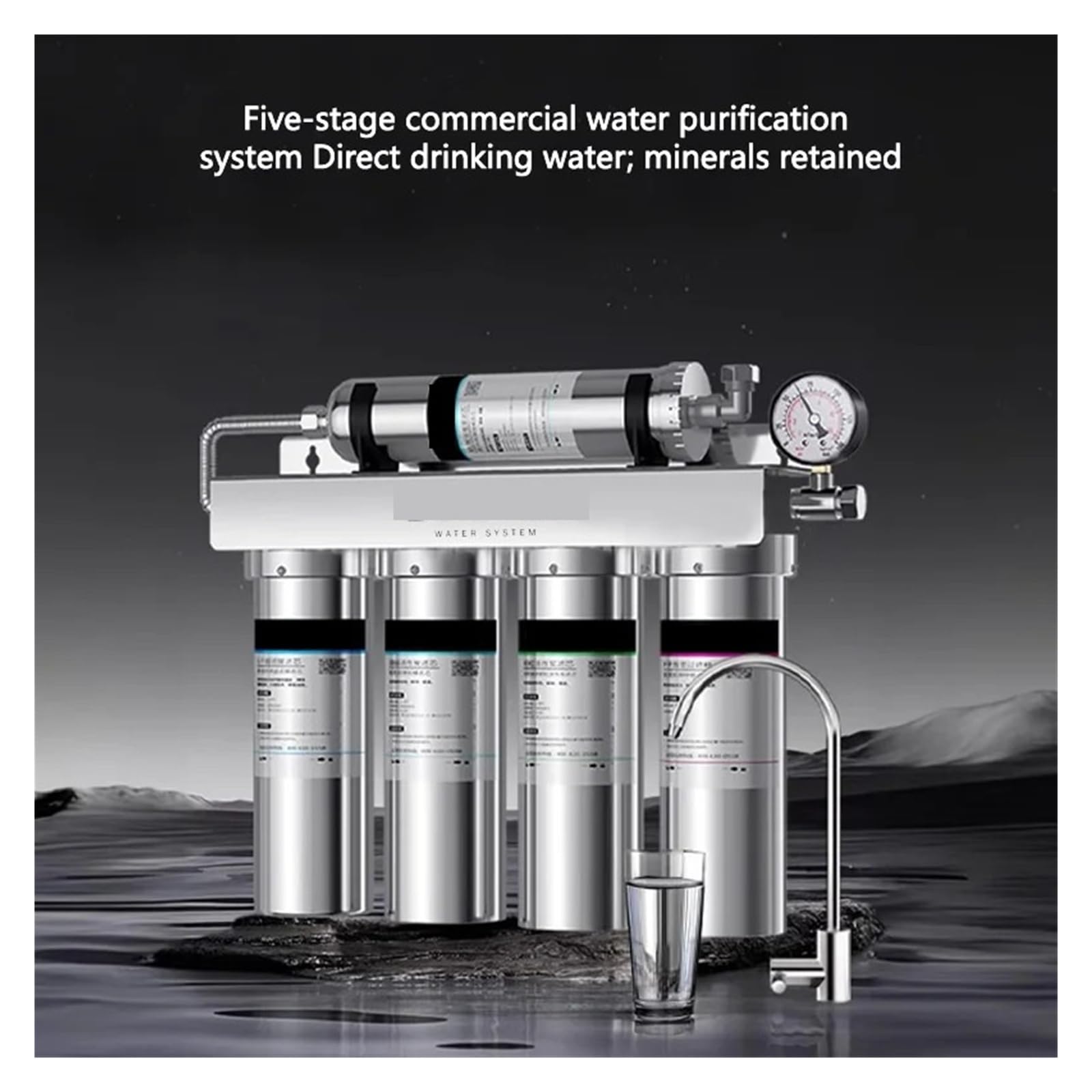 Sistema intelligente di purificazione dell'acqua a ultrafiltrazione a 5 stadi for uso domestico con filtro for l'acqua della cucina al carbone attivo anti-calcare Con forte efficienza di purificazione