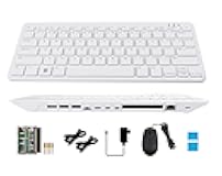 Pi 500 Portable Keyboard Computer Compatible with Raspberry Pi 500, Same Quad-Core 64-bit Arm Processor, Support WiFi/Bluetooth, Comes with Official 32GB Micro SD Card (6 Items)