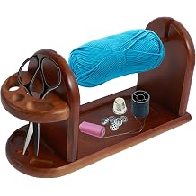 Wooden Yarn Ball Holder Knitting Crochet Yarn Rack Stand with Slots Horizontal Yarn Spinner Stable Yarn Ball Dispenser Wood Yarn Spinner Holder for Crochet Knitting