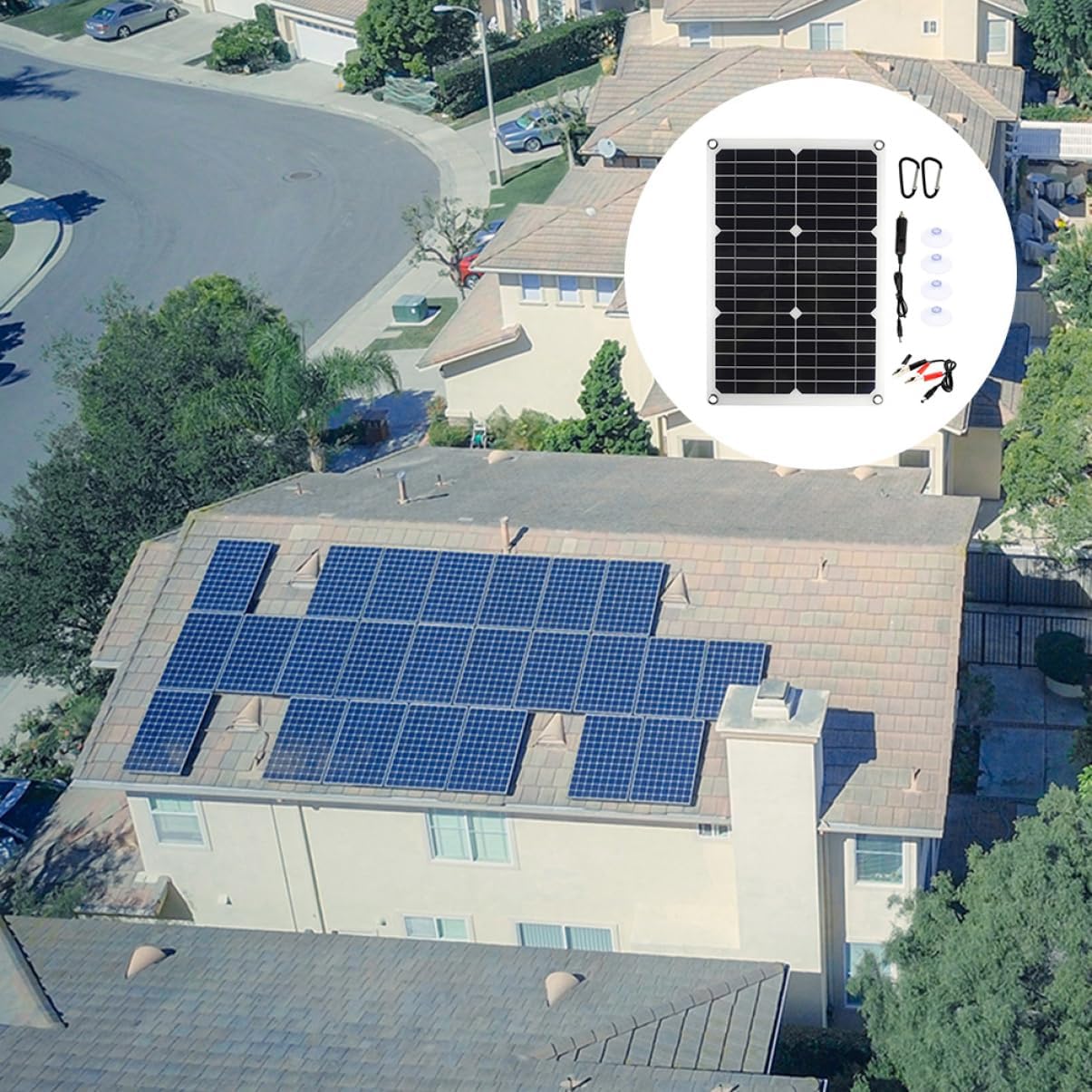 1 Set Solar Panel Charge Controller Kit Dual USB Ports for Yachts Flexible Solar Panel Controller Portable for Boats and Rvs