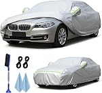 SANLIKE 10-Layer Waterproof All Weather Car Cover for Compact Cars & SUVs | Car Cover, Right Side Zipper, All Weather Protection Against Rain, Snow, Sun, Dust