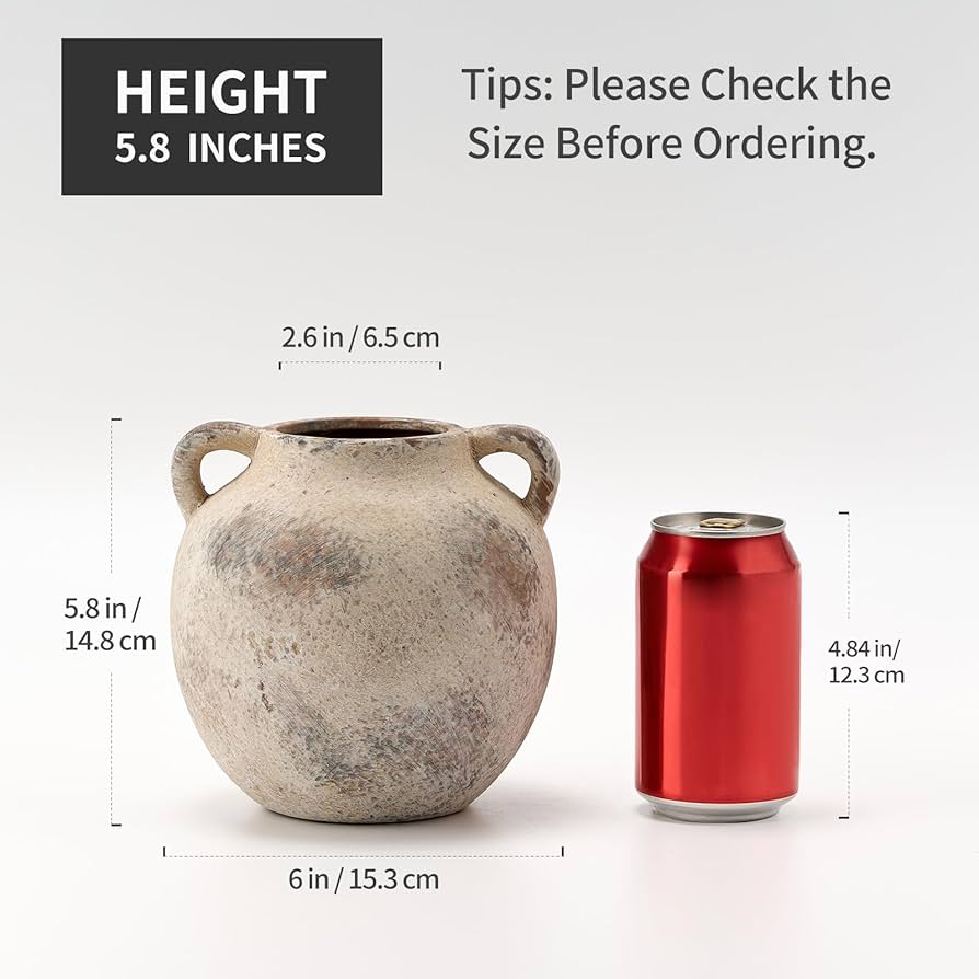 Amazon.co.jp: PORCER アンティークセラミック花瓶、5.8インチ