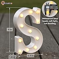 Vista 3 de HXWEIYE Light Up Letters LED Marquee Letters Light Sign 26 Alphabet and 10 Number Lights Letter for Party Birthday Bar Battery Powered Christmas