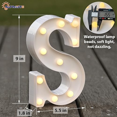 Miniatura 3 de HXWEIYE - Letrero de marquesina con luces led, 26 letras,10 números y signo grandes para decoración de fiesta, cumpleaños y Navidad, funciona a