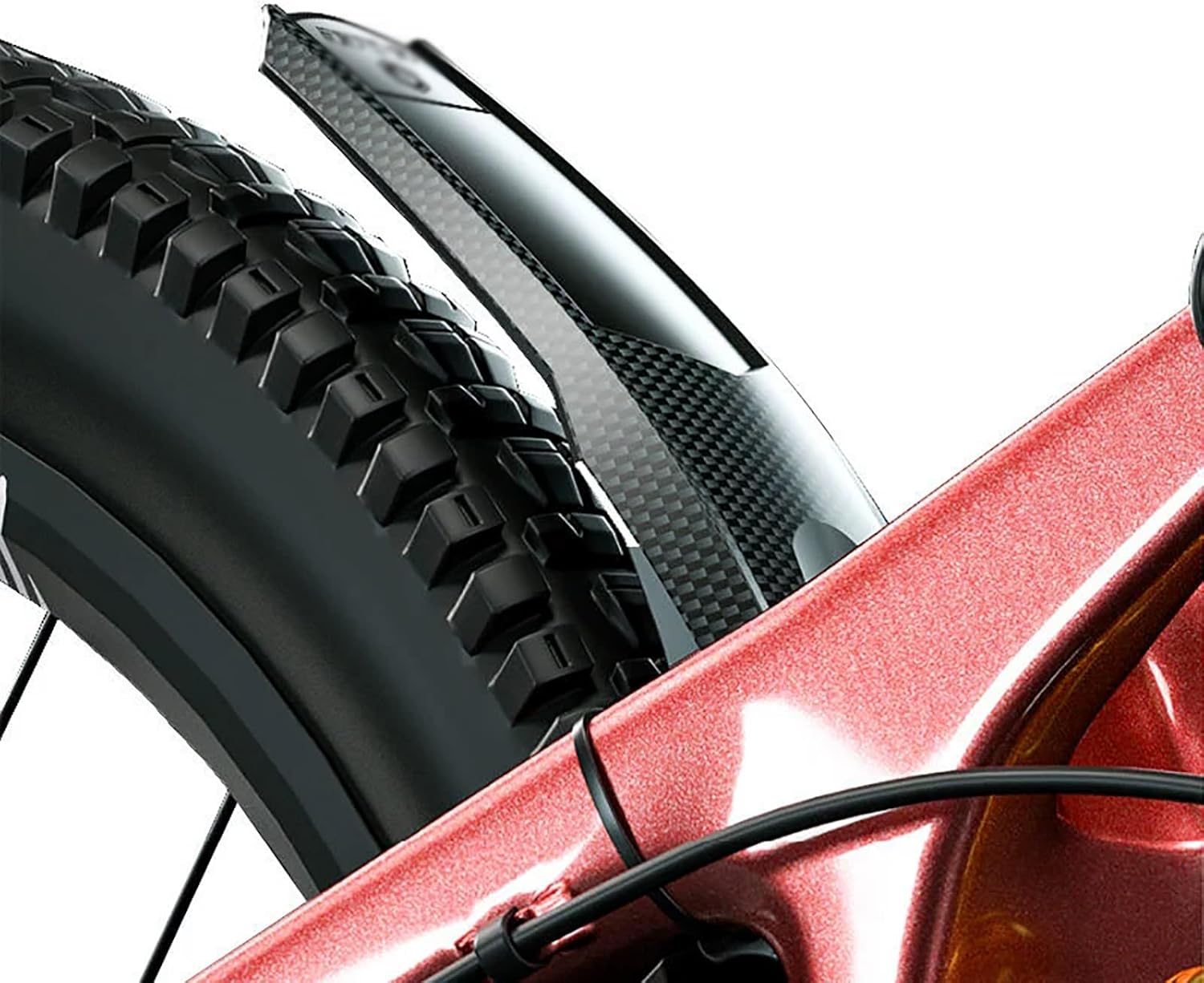 自転車フェンダー 自転車ハードシェルマッドガードマウンテンバイクレインシールドカーボンファイバーテクスチャユニバーサルサイクリング機