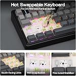 EPOMAKER x Aula F75 Clavier mécanique à joint, 75% Clavier de jeu à chaud sans fil avec Paddding & Knob, BT/2.4GHz/USB-C, RGB (Gradient noir, LEOBOG Commutateur de réaperie)