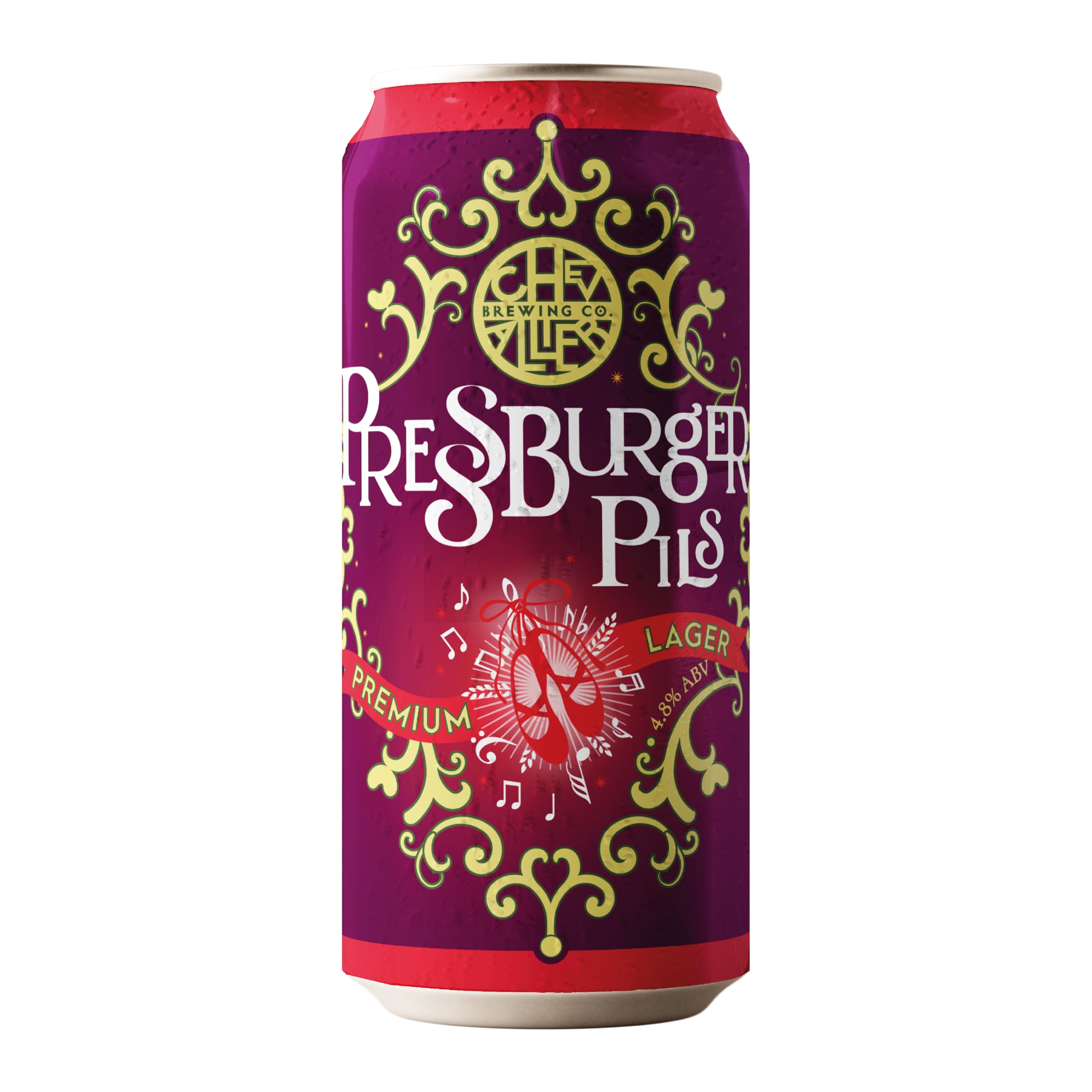 Chevallier Brewing Co. Pressburger Pils Premium Lager 12 x 440ml, 4.8% ABV Bohemian Style Pilsner, Brewed with Chevallier Malt, Perle & Saphir, Gluten Free, Vegan Friendly Suffolk Craft Beer
