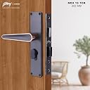 Godrej Mortise Lock I Main & Internal Door Set for Residential & Commercial Spaces I NEH 19-1 CK I Matte Black Rose Finish I 20 cm / 8 Inches Handle I Lock Body & 3 Keys gallery image