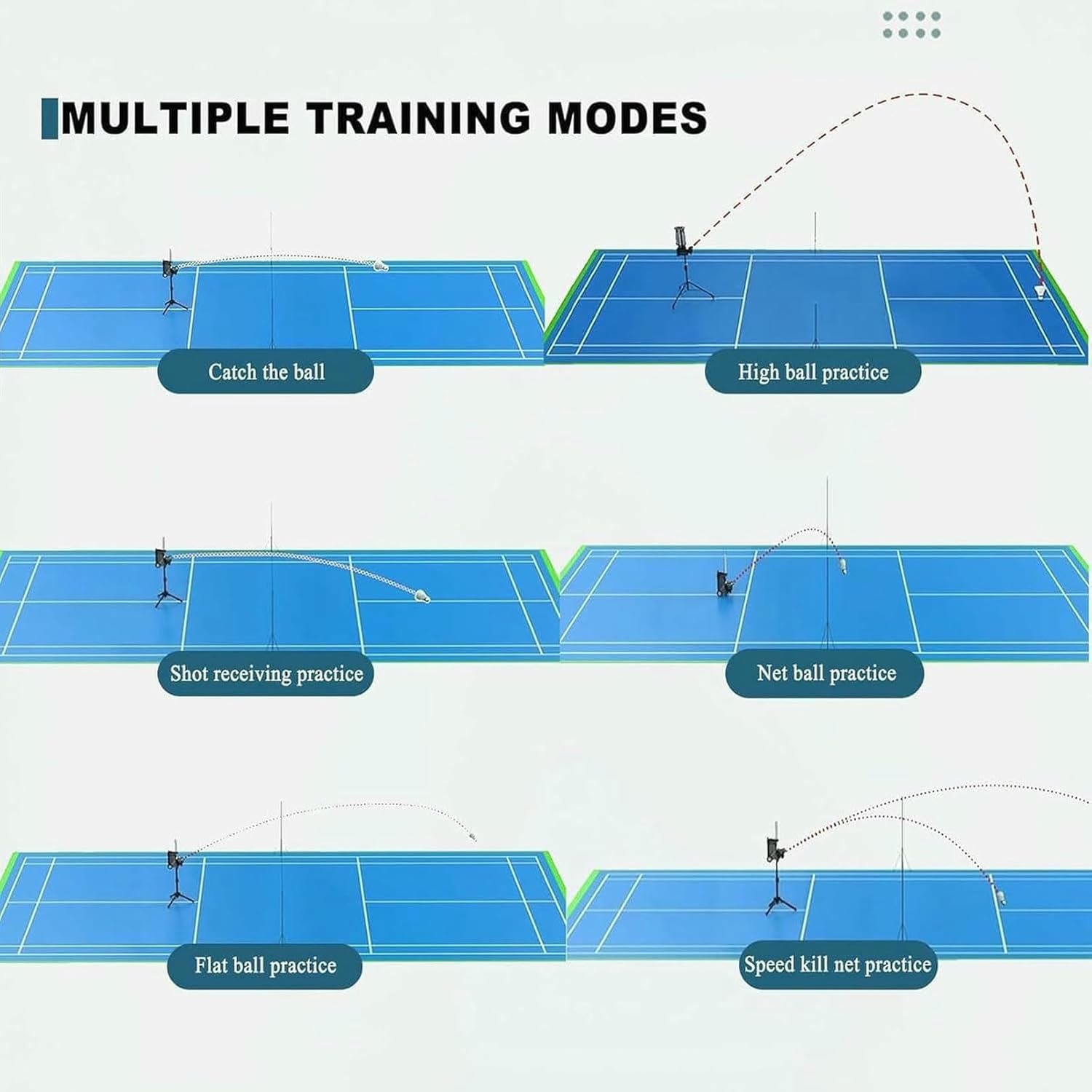 Badminton Launcher, Portable Mini Badminton Training Machine, Adjustable Badminton Serving Machine, Smart APP Control, Shuttlecock Serve Machine