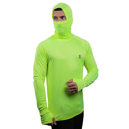 Camiseta Skube Com Máscara e Capuz Proteção UV 50+ Dry Fit Segunda Pele Térmica Tecido Termodry Manga Longa Dedeira