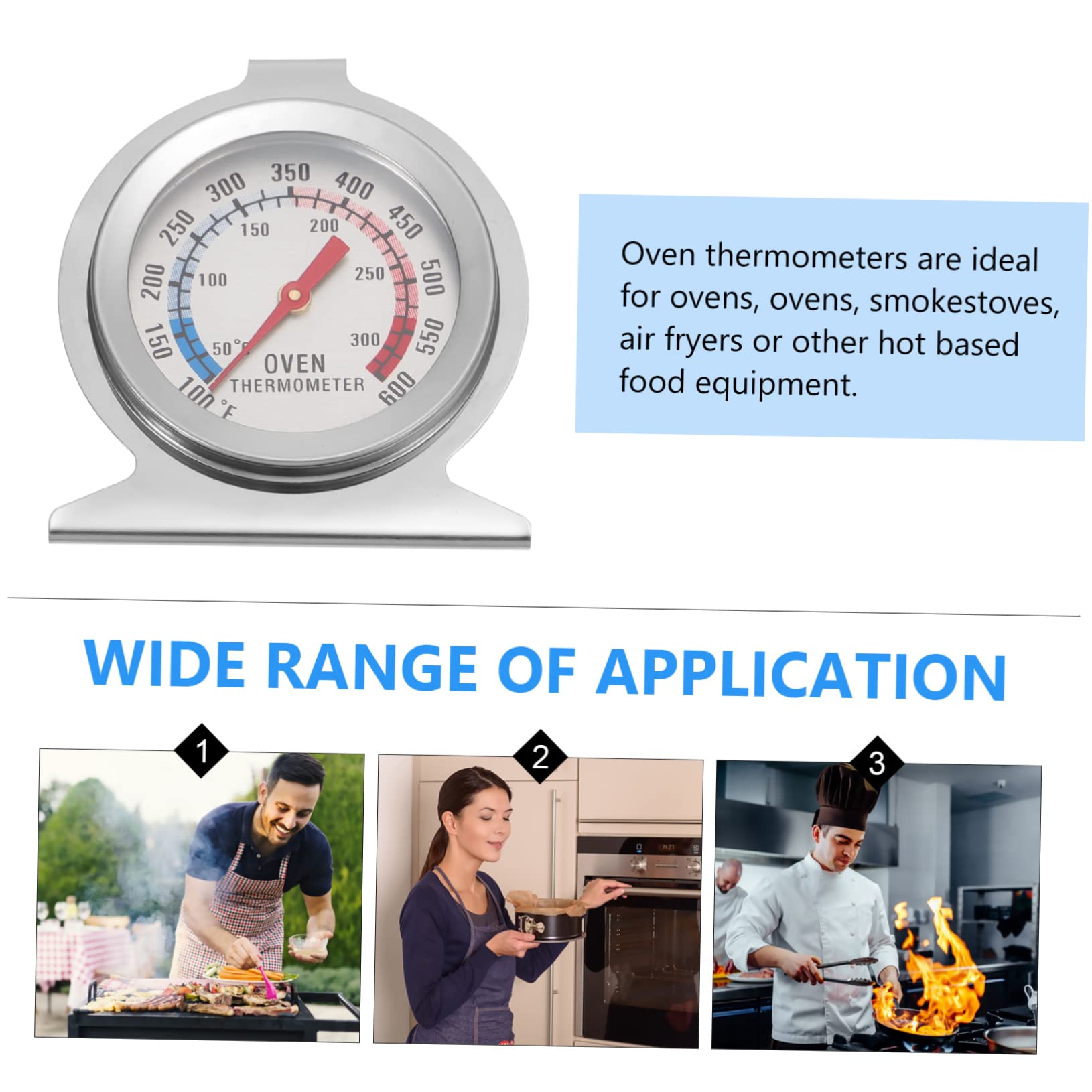 LALADEFIEE 50-300? Stainless Steel Oven Thermometer Baking Tool for Bread Cake Safe Healthy Cooking