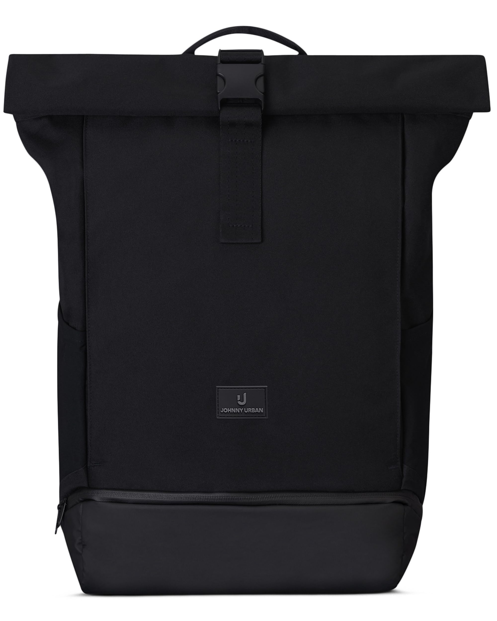 Johnny Urban Sac à Dos Femme & Homme Noir - Allen XL - Grand Sac Roll Top pour Travail & Voyage - Spacieux Backpack pour Ordinateur Portable - Imperméable