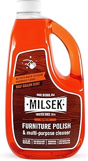 Milsek Furniture Polish and Wood Cleaner with Orange Oil - Multipurpose Cleaning Supplies for Home and Household from Hardwood Floors to Kitchen Cabinets- 64 Fl Oz (Pack of 1)