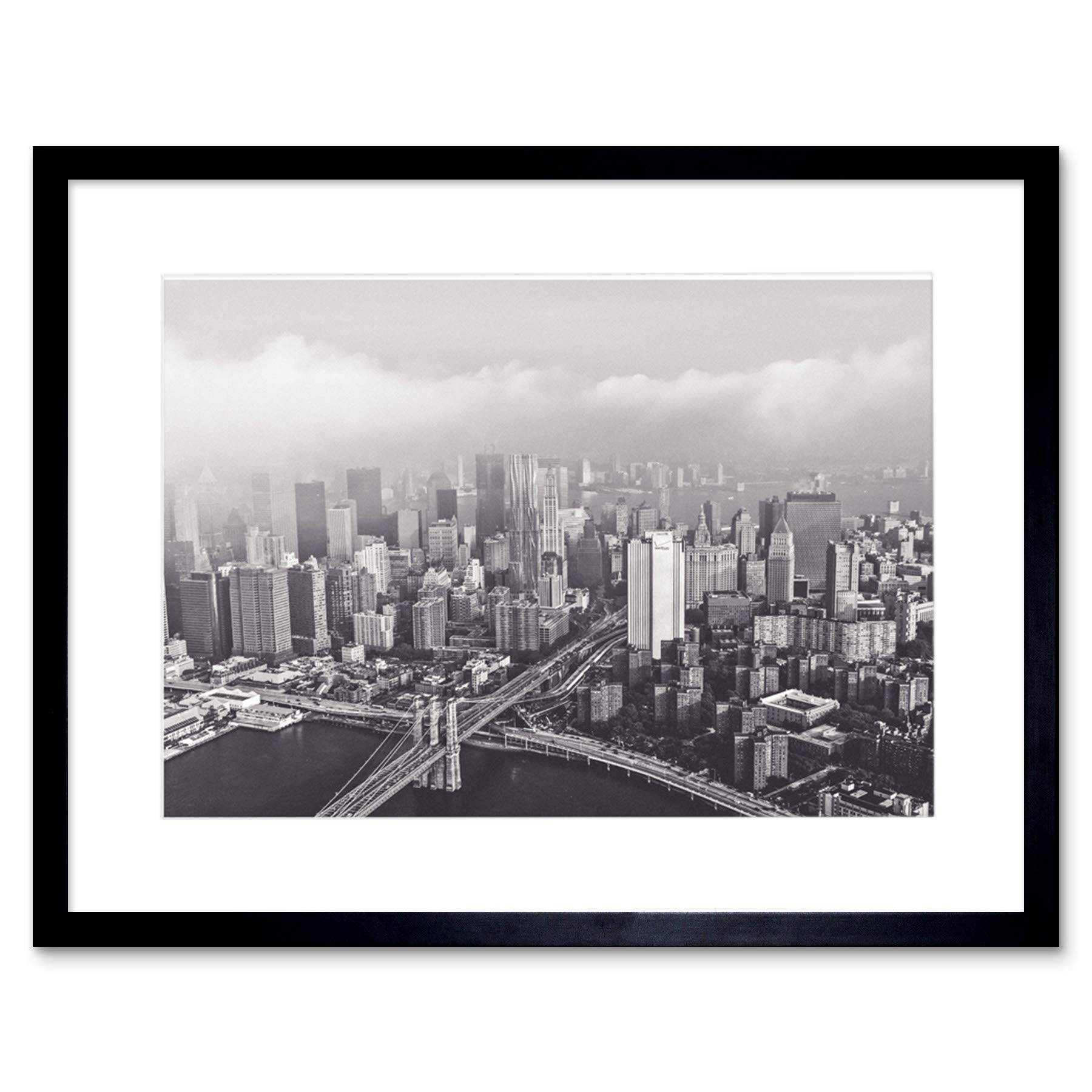 Artery8 Orrico New York City Cityscape Wall Art Print - Framed - Black - W7 inch x H9 inch