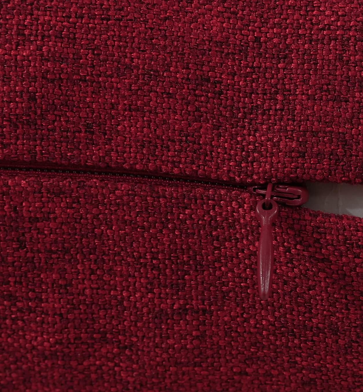 Jeneoo Decorative Burgundy Red Throw Pillow Covers Rustic Farmhouse Square Linen Burlap Soft Comfy Solid Cushion Couch Cases for Sofa Living Room (Set of 2, 18 x 18 Inches) - Image 4