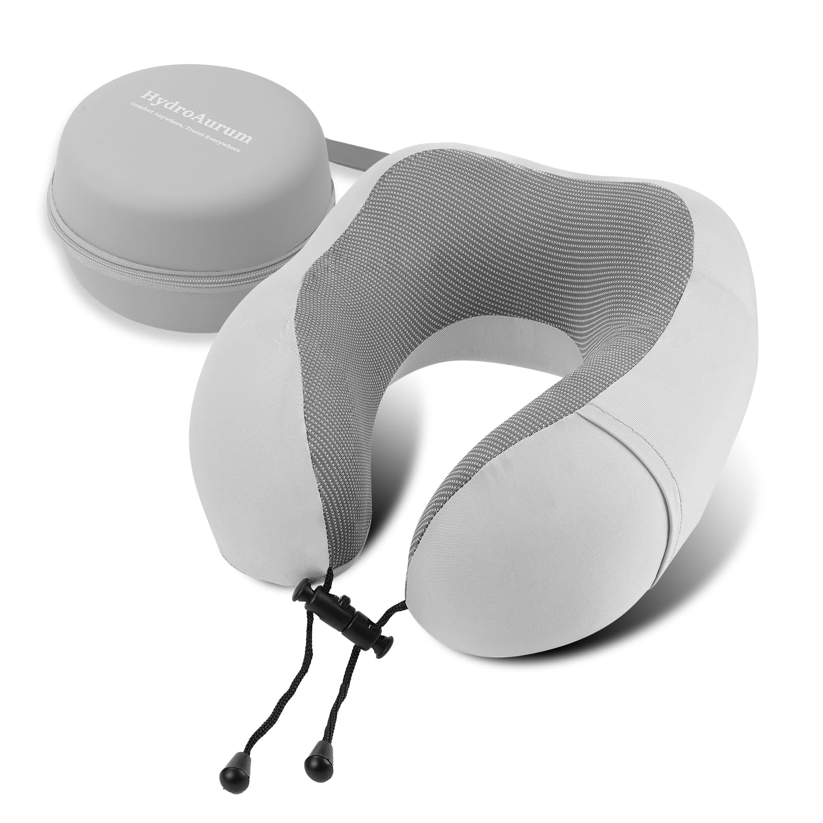 HydroAurum Neck Pillow,Travel Pillow,Memory Foam Travel Pillow for Airplane,Ergonomic Neck Support, 360° Comfort for Flight, Car & Train – Portable U-Shaped Pillow with Washable Cover & Travel Bag