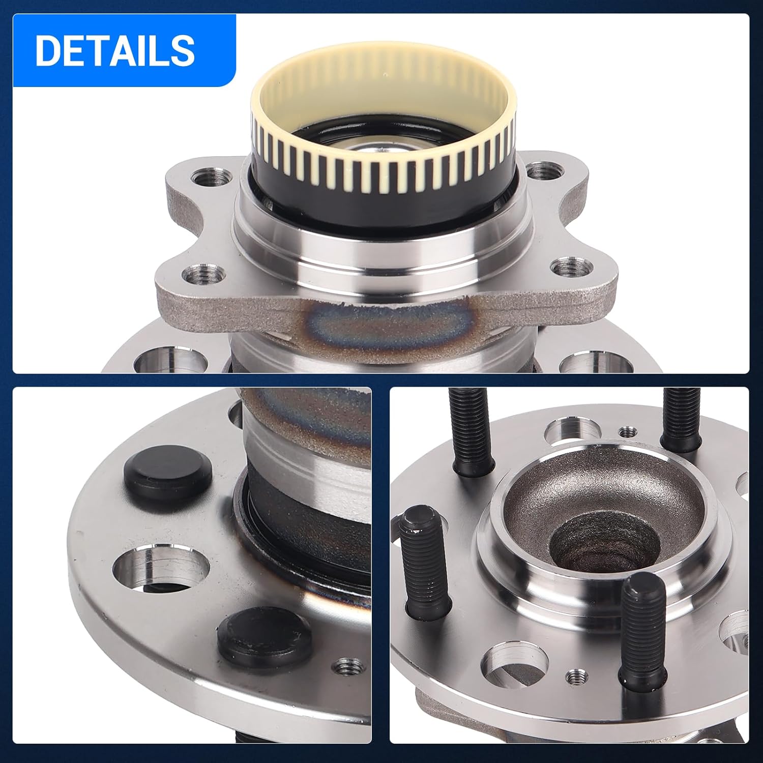 Autoround 512437 Rear Wheel Hub and Bearing Assembly Fit for Hyundai Sonata 10-14 / Tucson 10-15 / Azera 11-17, Kia Optima 11-15 / Cadenza 14-16 / Rondo 08-12 / Sportage 11-16, 5 Lugs w/ABS