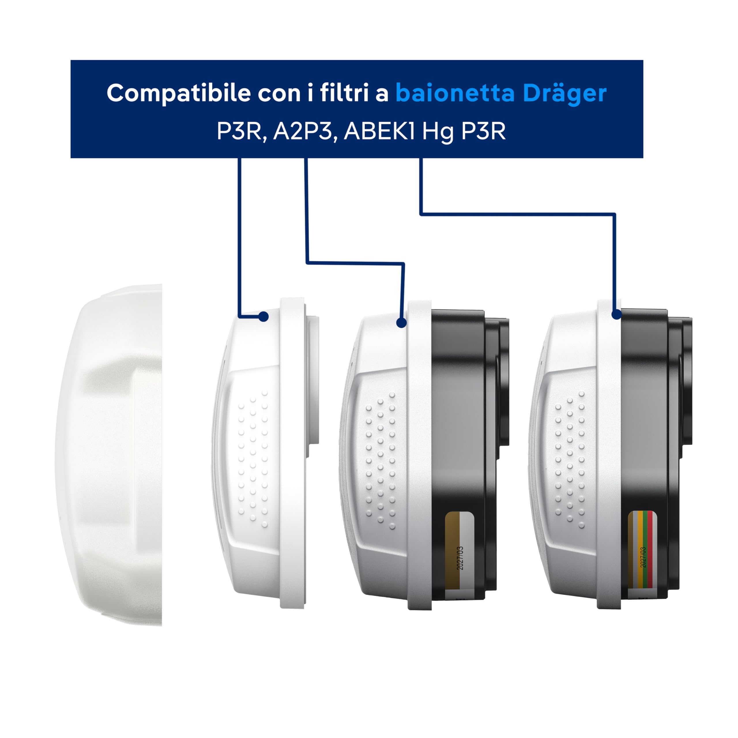 Dräger X-plore filtro a baionetta Paraspruzzi