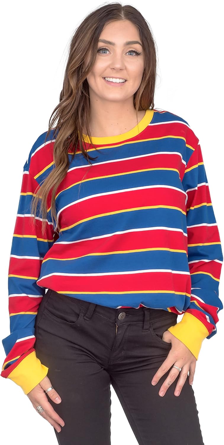 Sesame Street Bert and Ernie Adult Long Sleeve Striped T-Shirt Halloween Costume Cosplay - Image 7