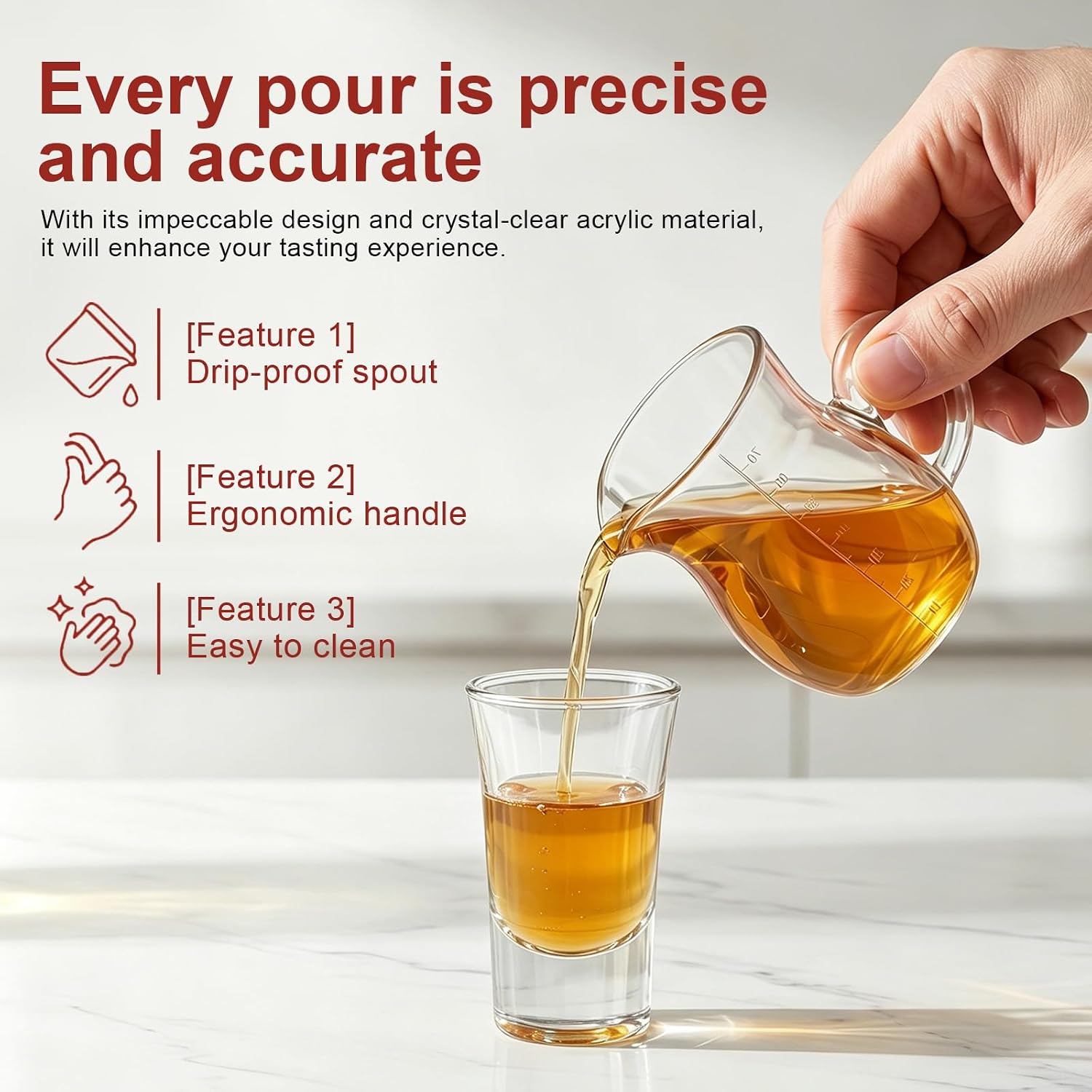Kichvoe 2 Pcs Acrylic Decanter Set, Unbreakable, 3.14 x 2.75 x 1.96 in