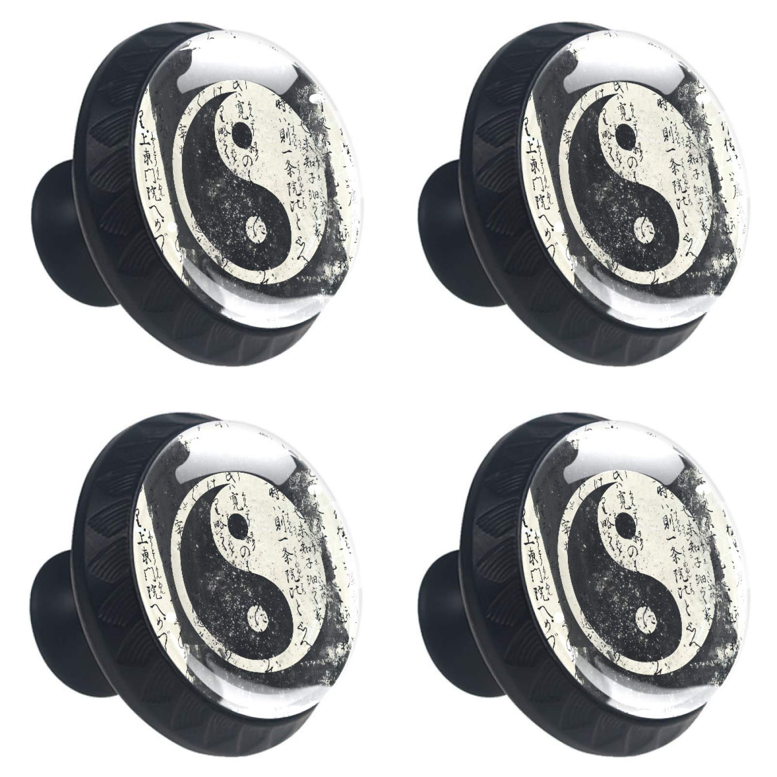 Boutons de placard Yin Yang en verre de 30mm pour rénover facilement vos meubles usés