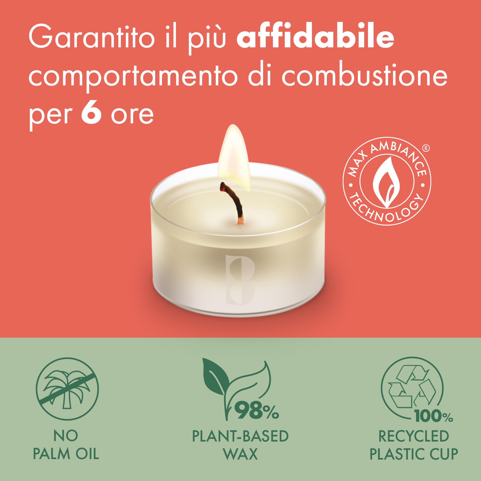 Bolsius - Candeline profumate - 108 pezzi - Vaniglia - 6 ore - bicchiere trasparente - estratti naturali