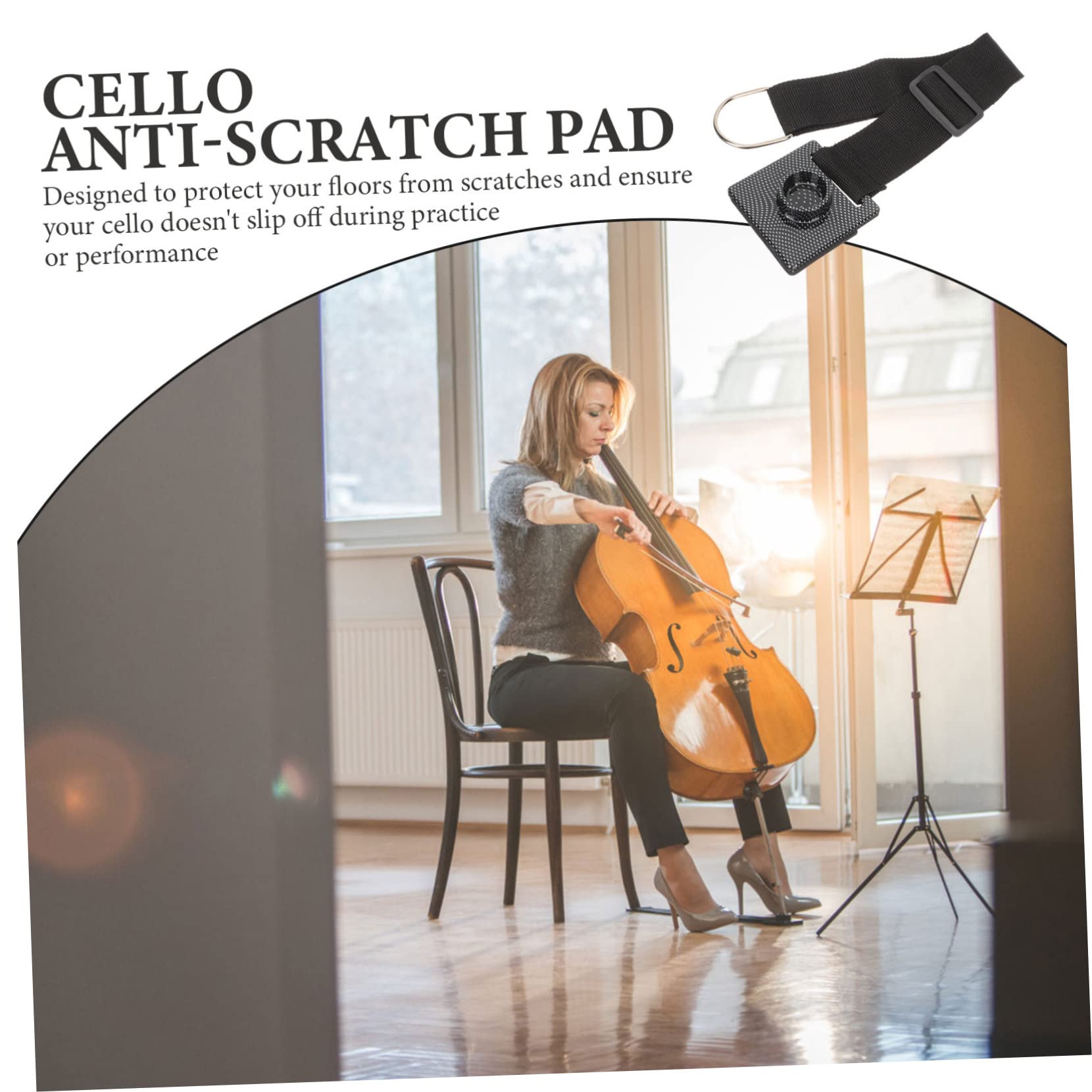 HEMOTON Mat Cello Non-slip Cello End-pin Stopper Portable Adjustable for Cellists