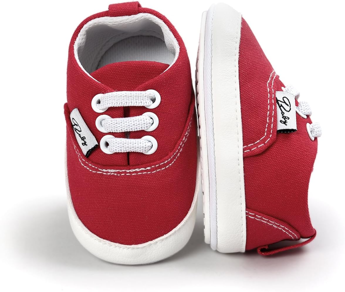 RVROVIC Baby Boys Girls Shoes Canvas Toddler Sneakers Anti-Slip Infant First Walkers 0-18 Months