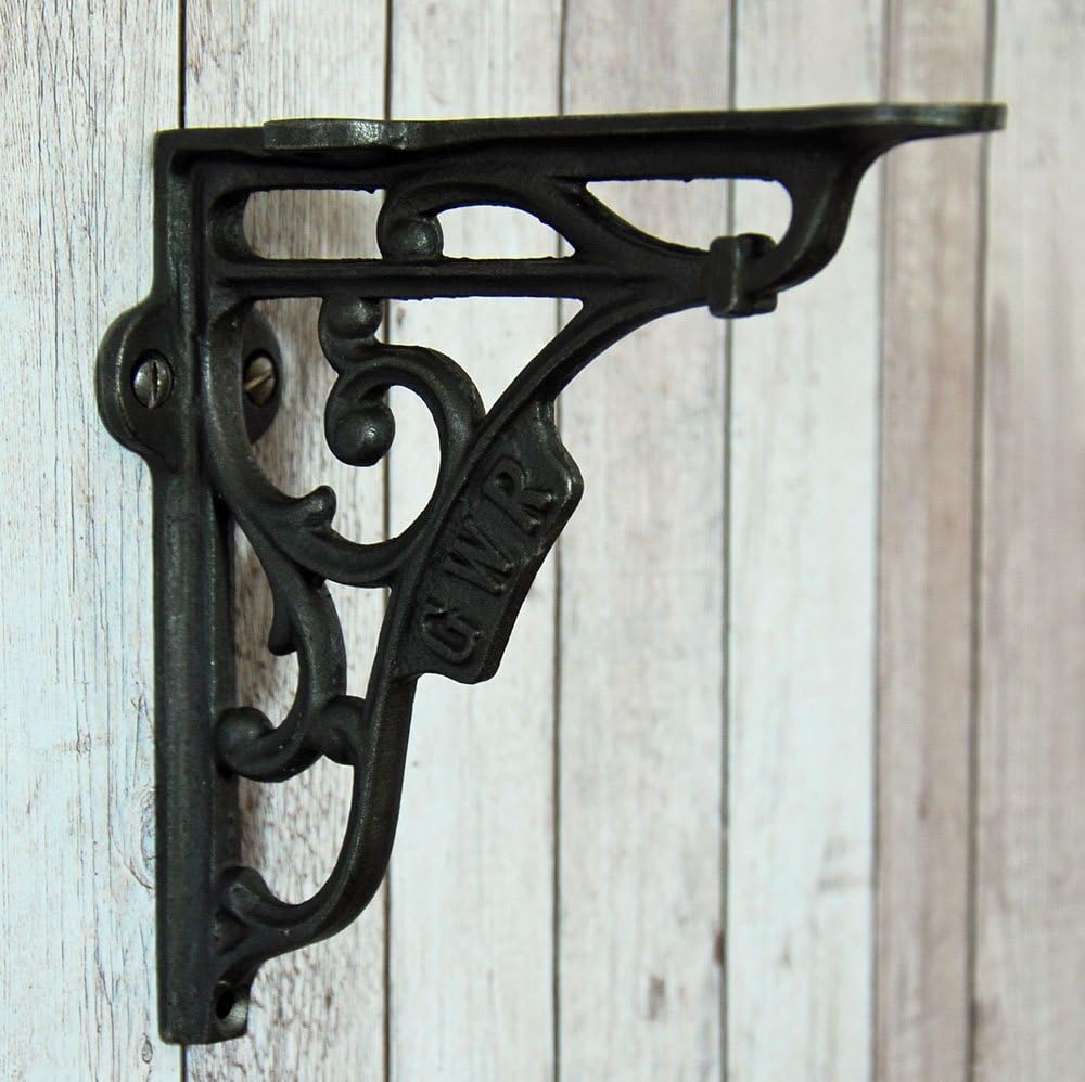 Bowley & Jackson Vintage design cast metal GWR wall shelf bracket 125mm, Metallic