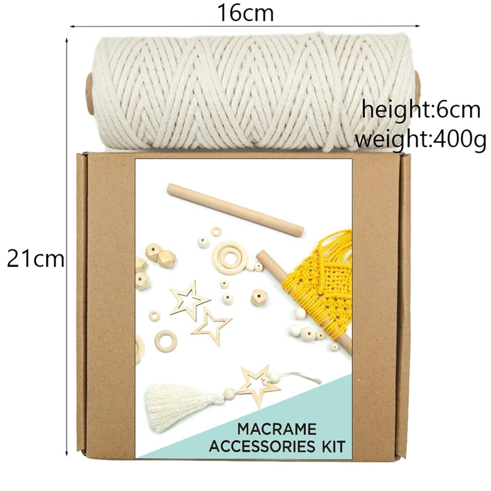 DIY-Makramee-Strickset Makramee-Zubehör-Set, Holz-Webstuhl-Set, Handgewebt, DIY-Webset, Haushalts-Wandteppich, Schal Für Die Heimdekoration