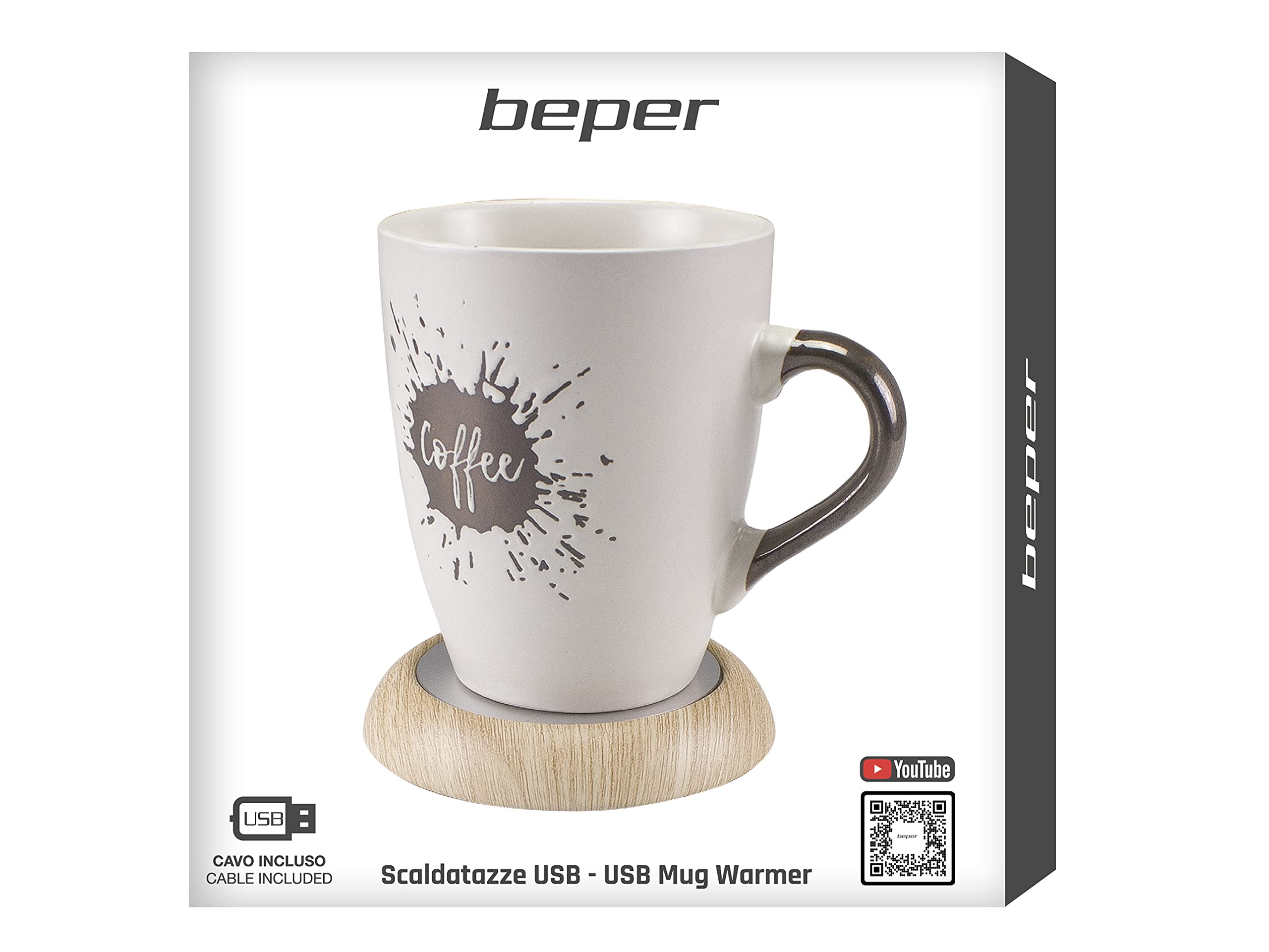 BEPER P201UTP003 Scaldatazze USB,Ideale per la stagione invernale, Pratico per chi lavora fuori e dentro casa,5W
