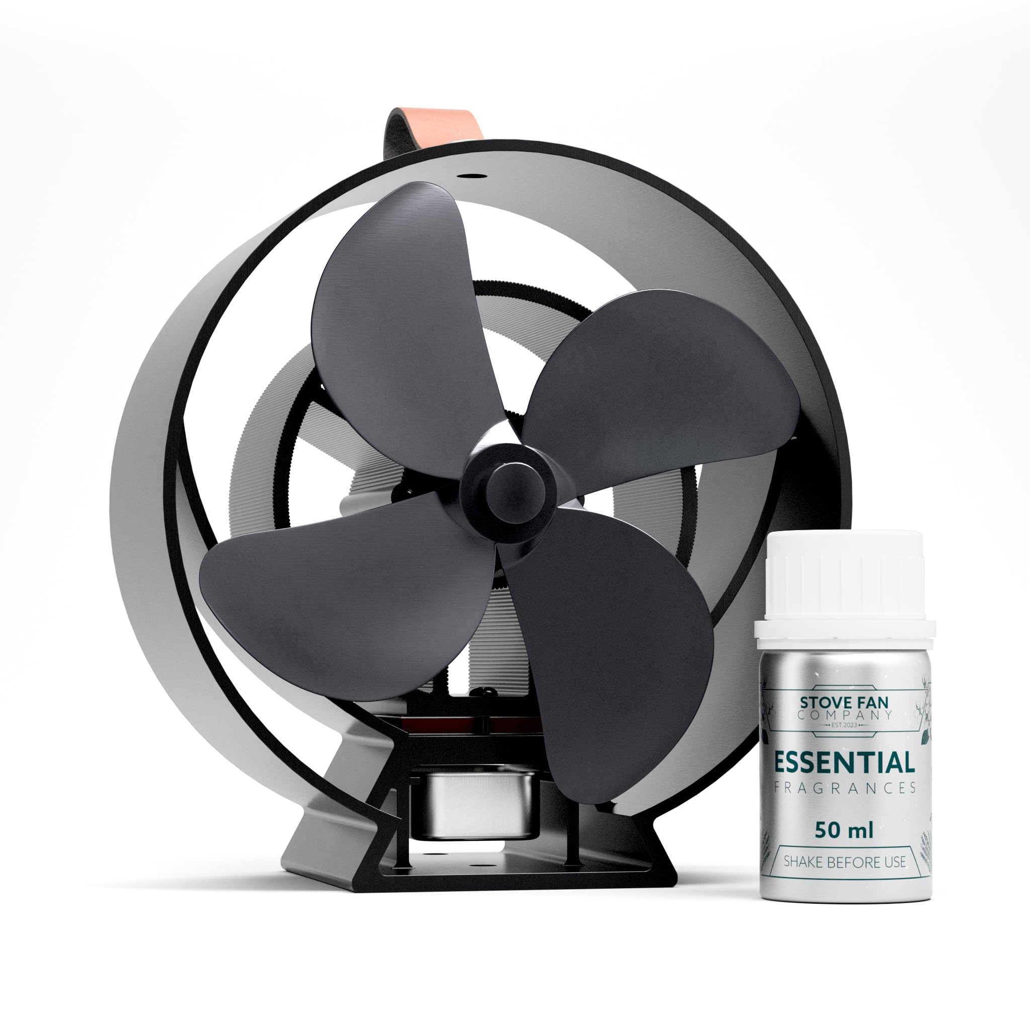 Arrows UK Stove Fan Company Satin Black Viking Ember Heat Powered Stove Fan - Thermoelectric Eco Fan For Wood Burners, Log Burners & Multi-Fuel Stoves with Built-In Fragrance System