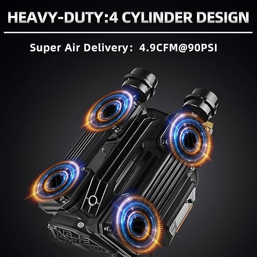 Miniatura 4 de TC·BL Compresor de aire resistente 145PSI 2HP Bomba de aire sin tanque y sin aceite