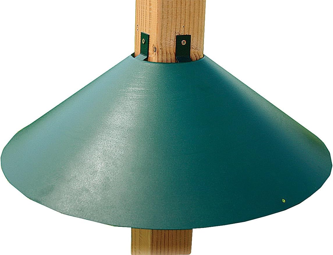 Woodlink Metal 4 x 4 Inch Wrap Around Bird Feeder Squirrel Baffle Guard Pole Posts to Deter Squirrels, Racoons, and Critters from Bird Feeders, Green