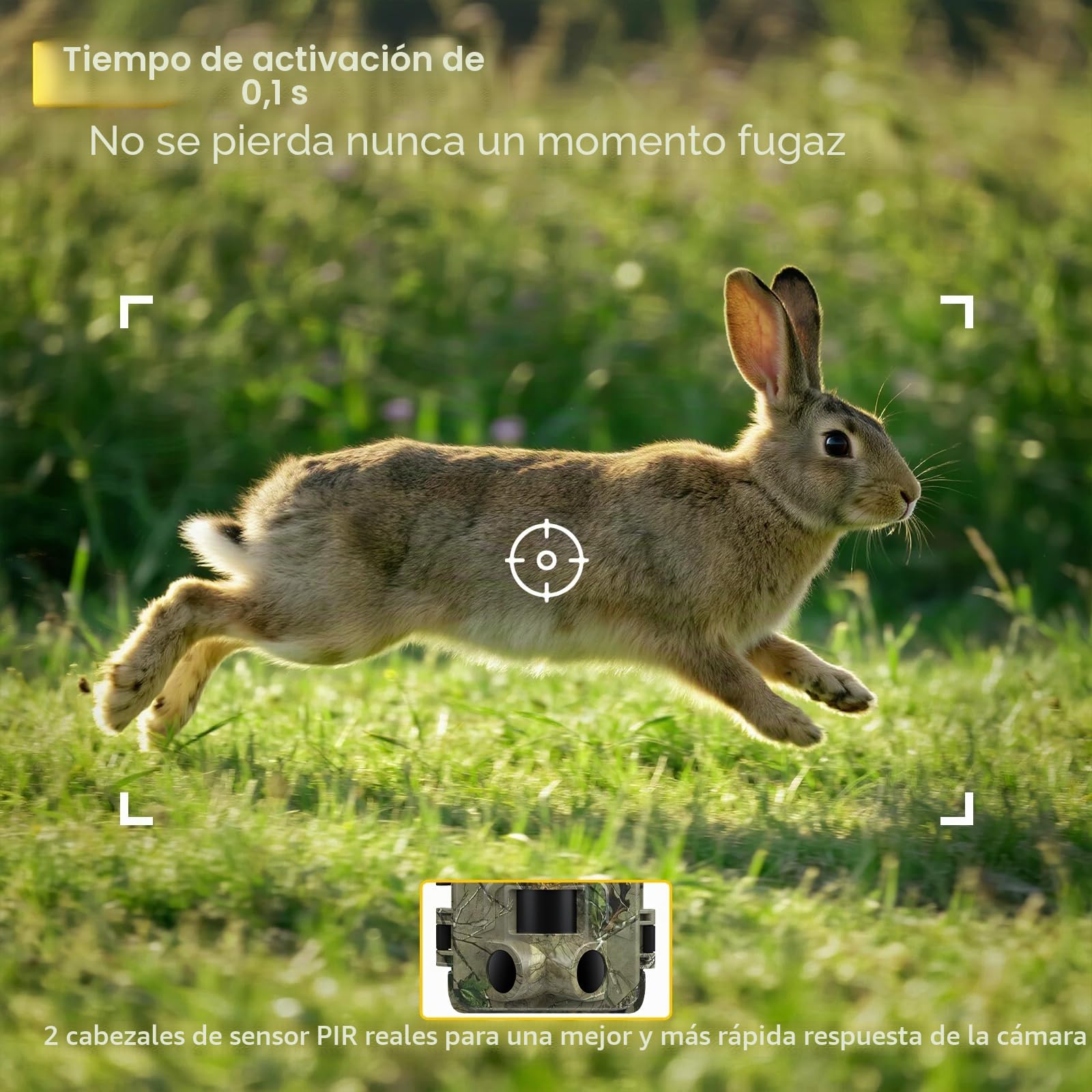 Lutranstra Cámara de Caza 5K WiFi, cámara de Vida Silvestre Full HD de 64MP con aplicación de transmisión a móvil, cámara de Infrarrojos para Animales Salvajes con Tarjeta SD de 32G y baterías 8*AA
