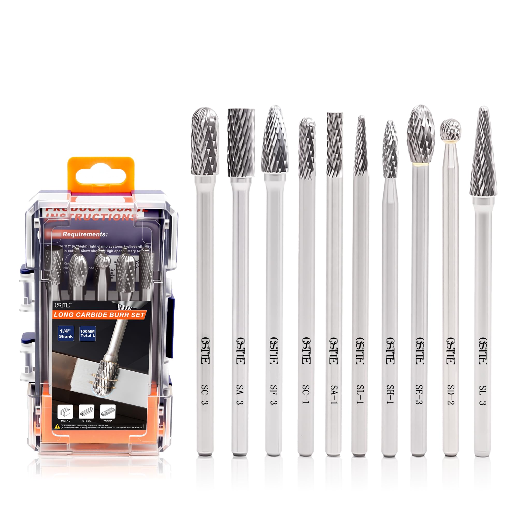 5Pcs Long Carbide Burr Set, 3.94" L Die Grinder Cutting Burrs Bit for Metal — Amazon image 8