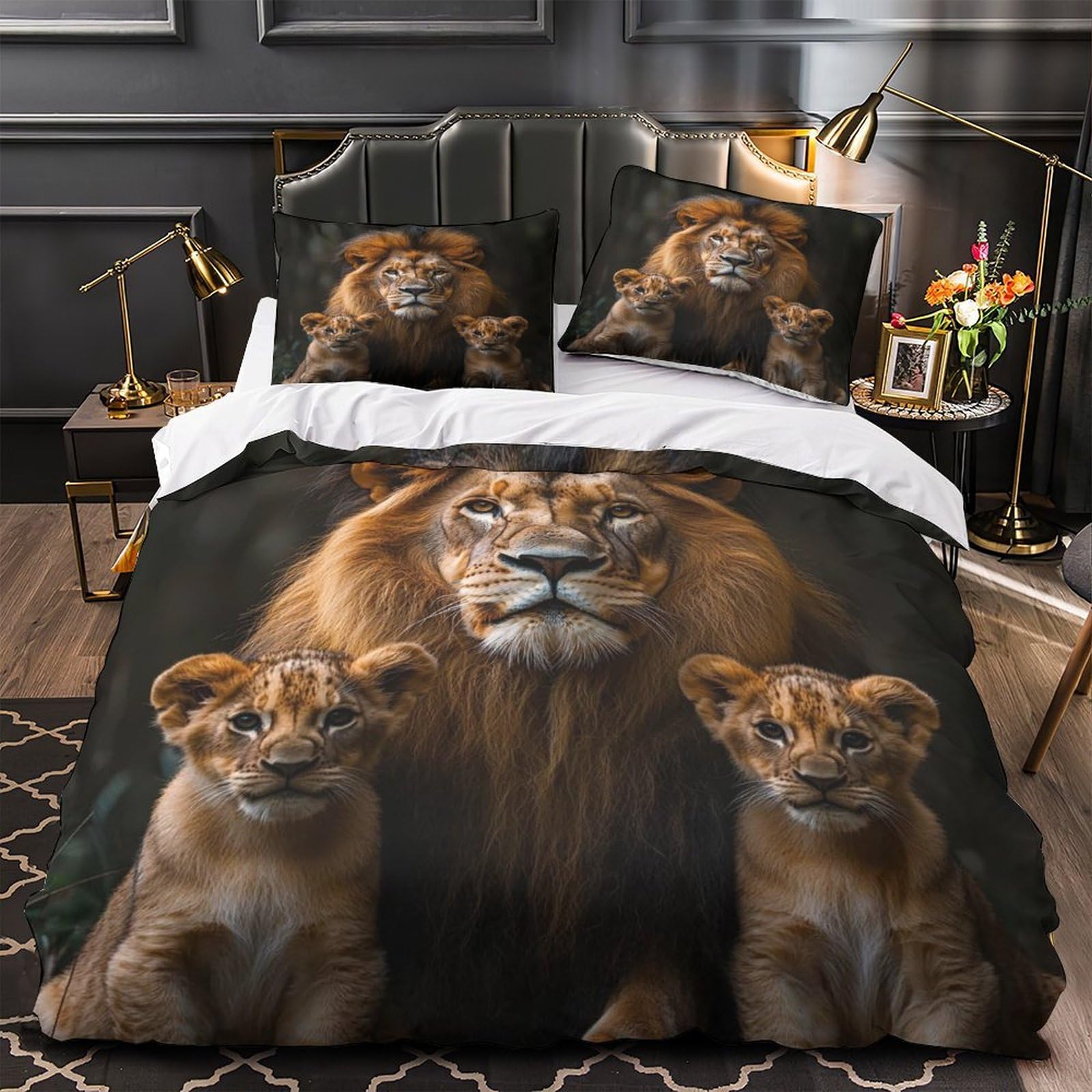 Housse de couette lion 140x200cm pour créer un cocon douillet enfant