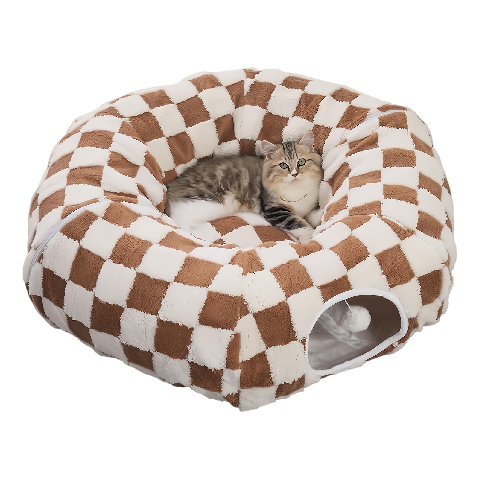 Tunnel Donut Chat Avec Balle Et Coussin Amovible