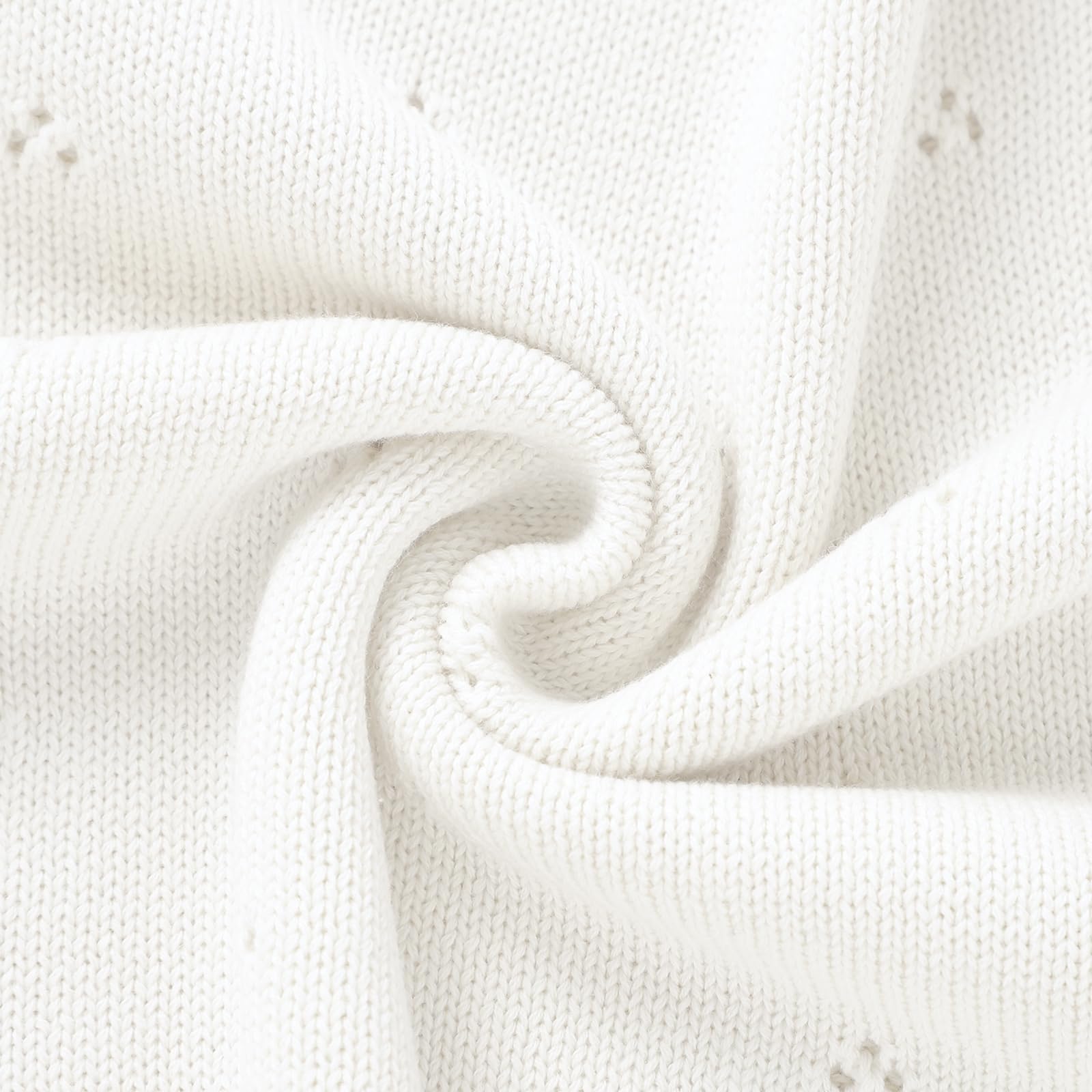 DovFanny Cotton Cellular Baby Blanket Knitted Soft Blanket for Newbron Baby Boy and Girls 100 x 80cm - Image 3