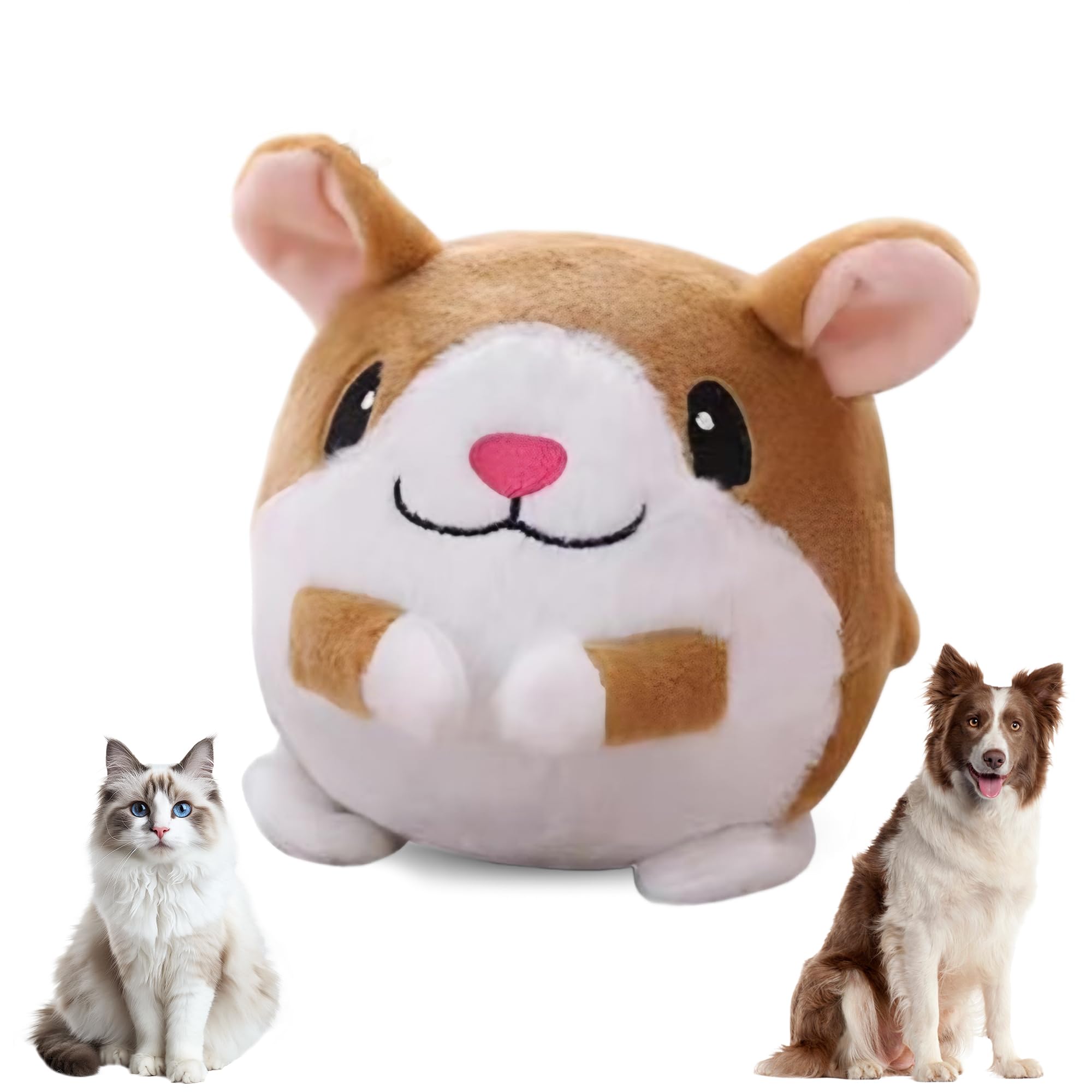 Active Moving Pet Plush Toy 2025 New Squeaky Moving Dog Ball Toy Interactive Puppy Toys Rechargeable Cartoon Plush