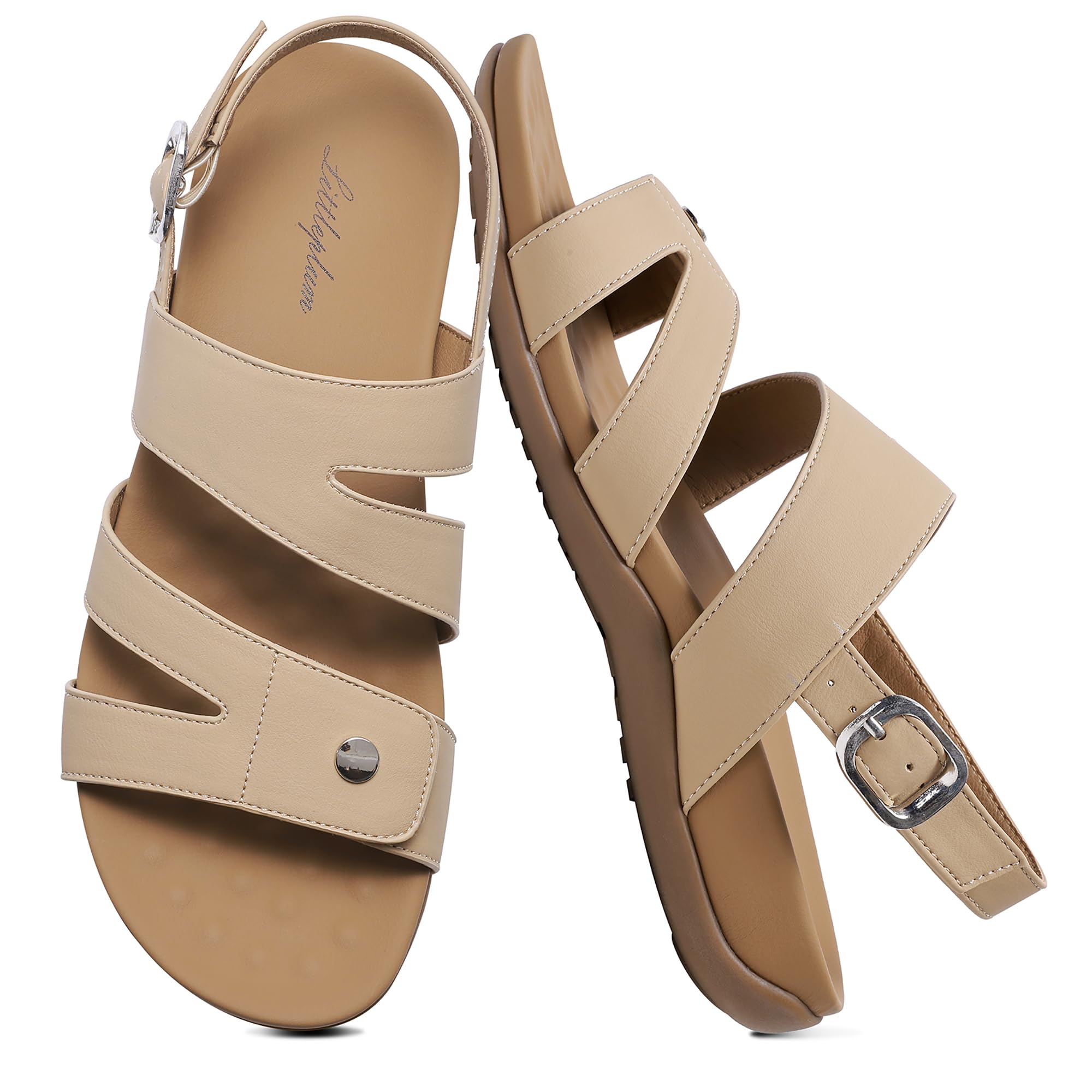 Littleplum Sandalen Damen Freizeit Flach Sandalette mit Strass Perlen Bohemia Strand Schuhe Casual Ankle Elastic Flip Flops