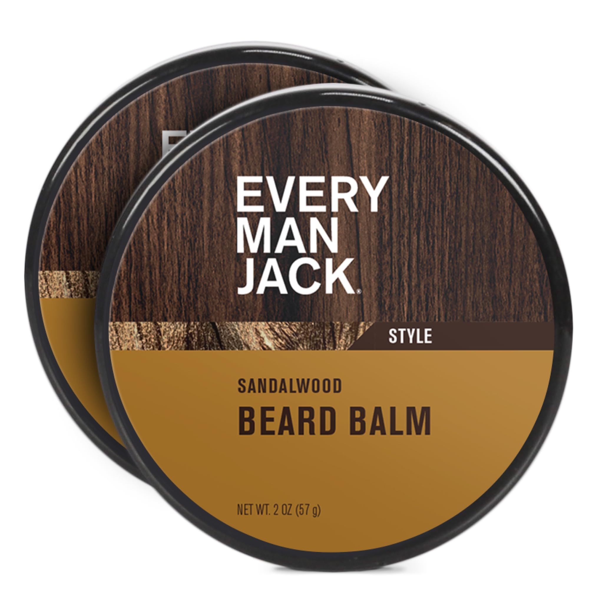 Beard Balm - Subtle Sandalwood Fragrance - Moisturizes, Protects, and Strengthens Your Beard - Naturally Derived with Tea Tree Oil, Shea Butter, and Jojoba - 2.0-ounce Twin Pack