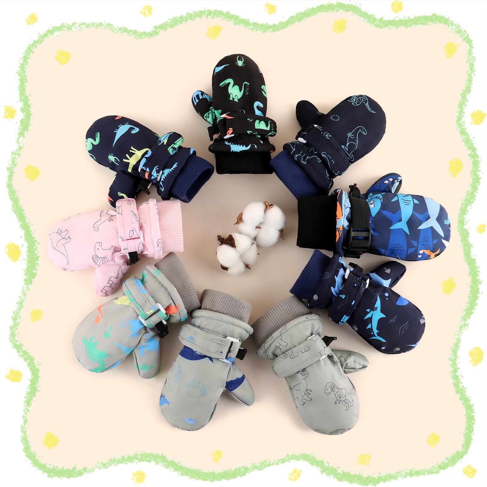 Guantes de nieve impermeables para niños pequeños, guantes de esquí con forro polar, guantes de invierno para niños y niñas
