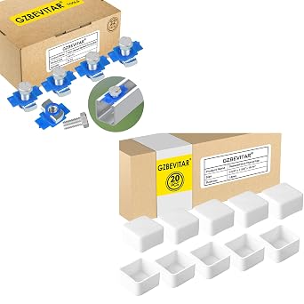 1/2"-13 Nylon Channel Squeeze Nut and Bolt - 32 Pcs, White Strut Channel Caps - 20 Pack