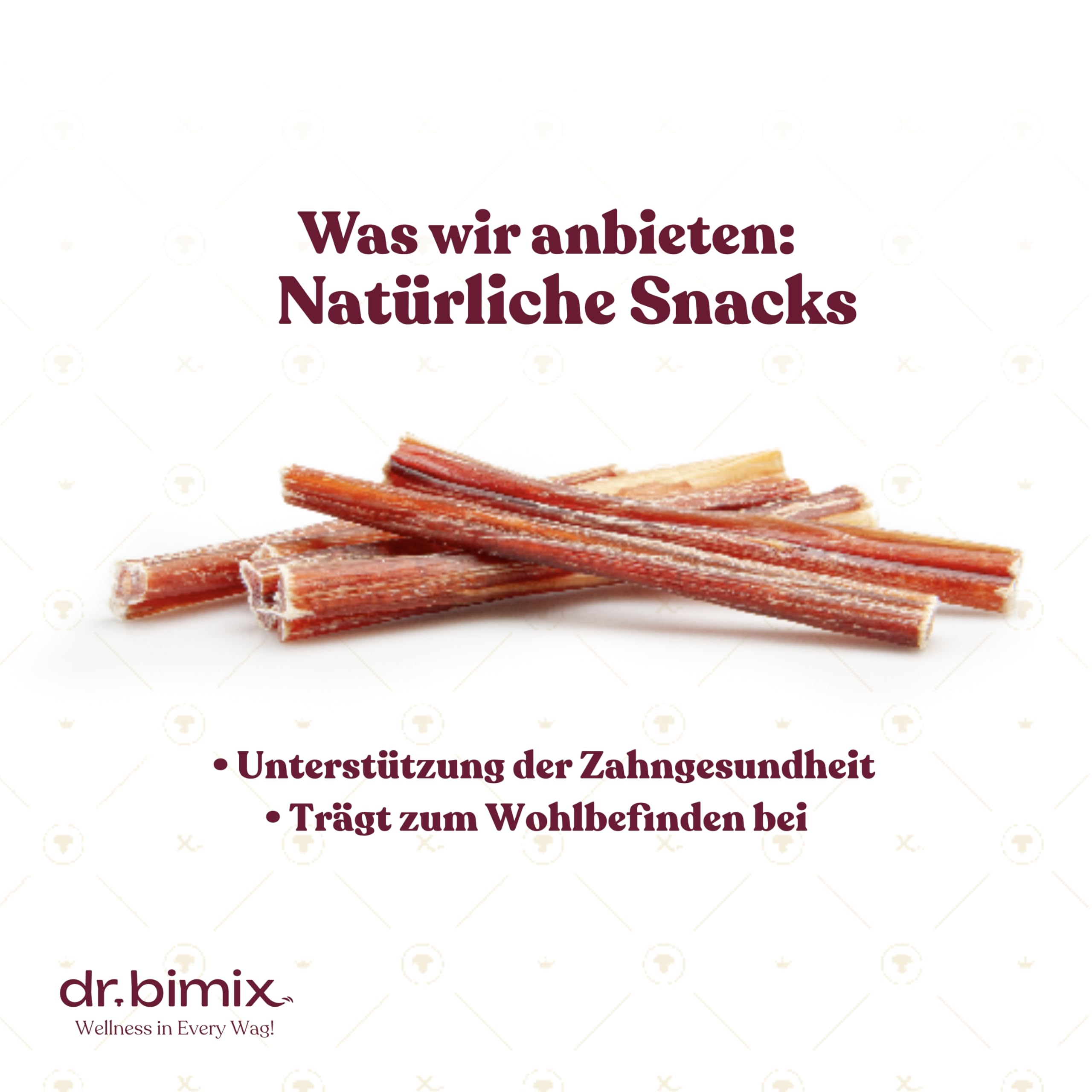 Ochsenziemer für Hunde natürlicher getrockneter Snack, Zahngesundheit 450g | dr. bimix Bullnerven für Hunde Wohlbefinden, hohe Härte, ohne Zusatzstoffe, 1 Packung (20 Stück)