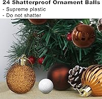 Vista 3 de Bolas de Navidad grandes de bronce de 3.2 pulgadas, adornos de decoración de árbol de Navidad, bolas colgantes inastillables para cumpleaños