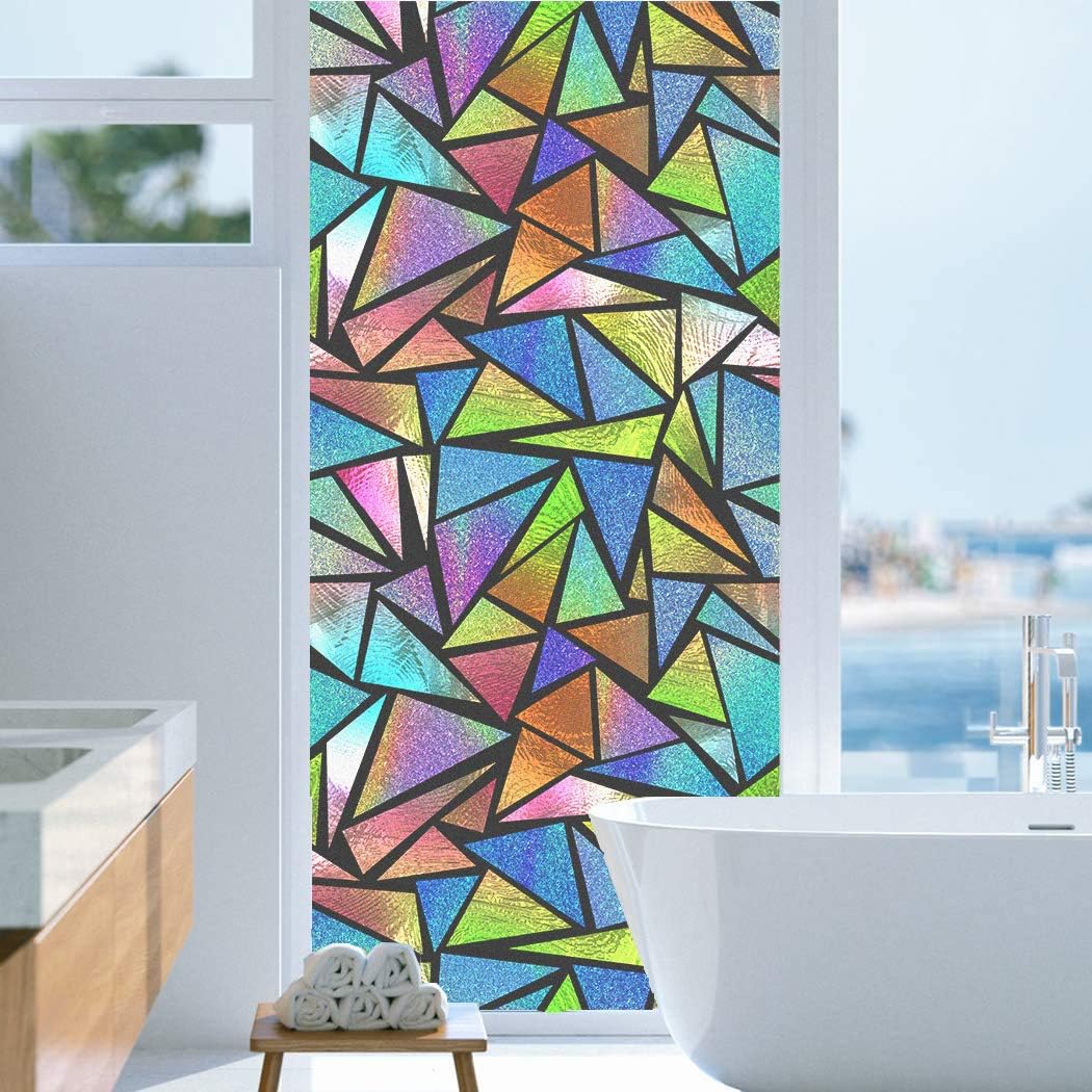 Window Film Privacy Decorative No Glue Window Cling Static Cling Window Film Vinyl Home Separating Glass Protection Frosted Glass Sticker 34.6"x59"(88x150cm)
