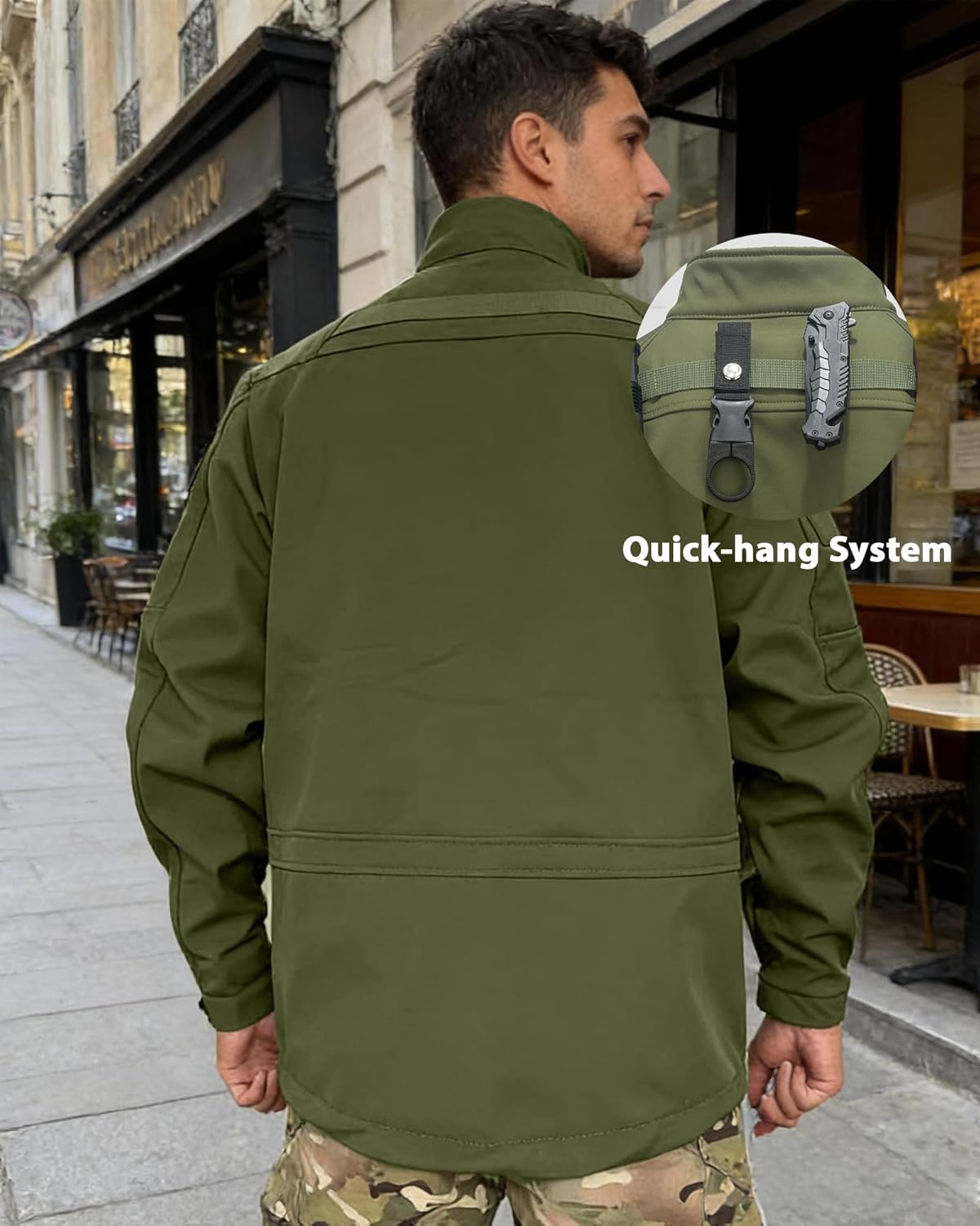 Men's Fleece Tactical Softshell Jacket Winter Windproof Motorcycle Jacket 8 Pockets... - Image 2