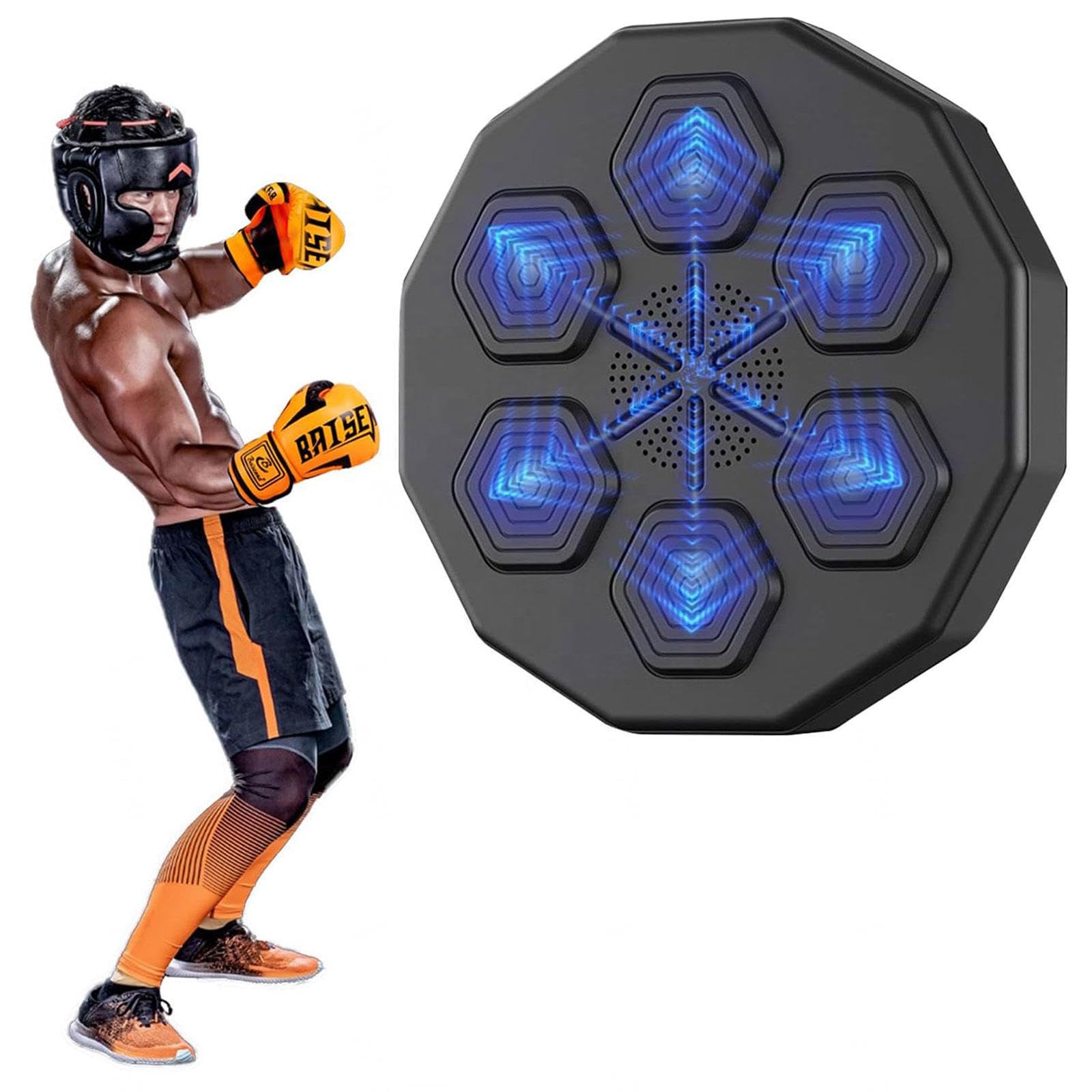 Macchina da boxe musicale intelligente con luce LED e macchina da gioco di boxe musicale Bluetooth, migliora la coordinazione occhio-mano e allevia lo stress, per esercizi a casa, BoxingMachine
